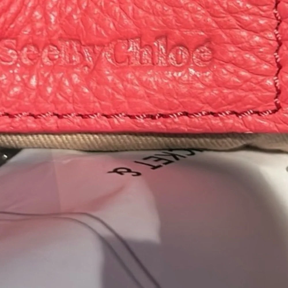 See By Chloé Coral Pink Leather Crossbody Bag with Gold Tone Tassels
